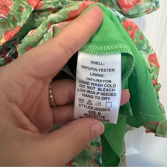 Reset by Jane Green Floral Tiered Ruffle Joelle Mini Dress NWT Size Medium - Picture 12 of 12